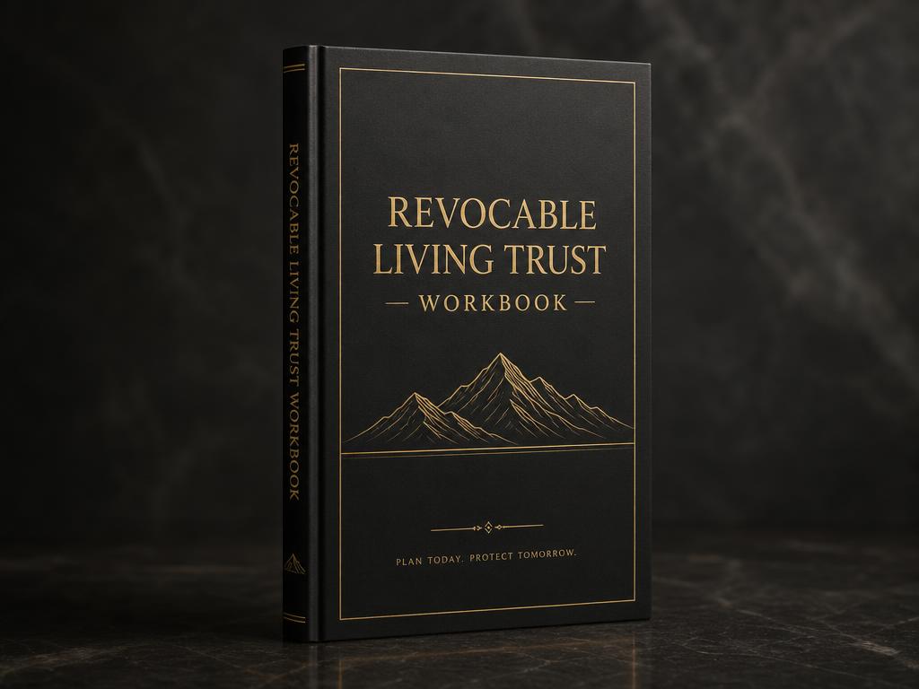 Black and gold Revocable Living Trust Workbook cover